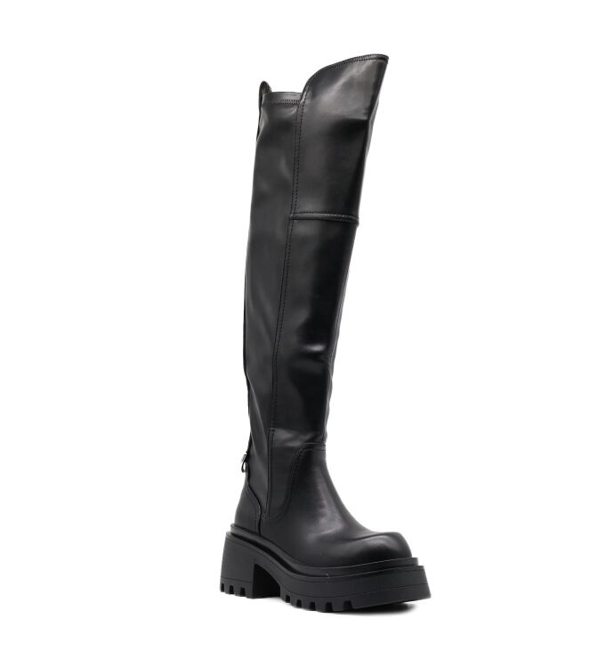Buffalo Buffalo dames overkneelaarzen zwart Black Nappa Vegan Buffalo overkneelaarzen in Zwart online kopen