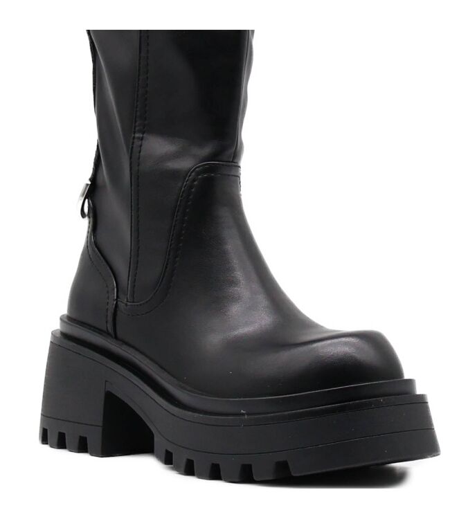 Buffalo Buffalo dames overkneelaarzen zwart Black Nappa Vegan Buffalo overkneelaarzen in Zwart online kopen