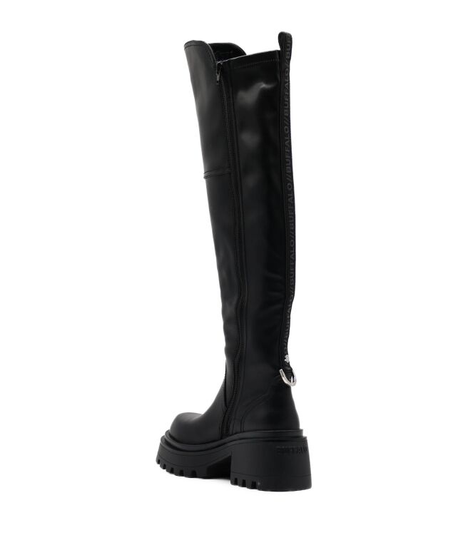 Buffalo Buffalo dames overkneelaarzen zwart Black Nappa Vegan Buffalo overkneelaarzen in Zwart online kopen