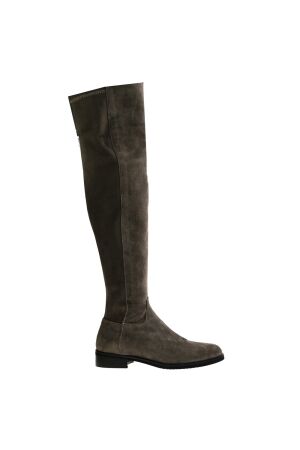 Julie Dee dames overkneelaarzen grijs sued