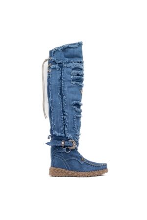 El Vaquero dames overkneelaarzen blauw