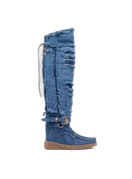 El vaquero Dames overkneelaarzen blauw