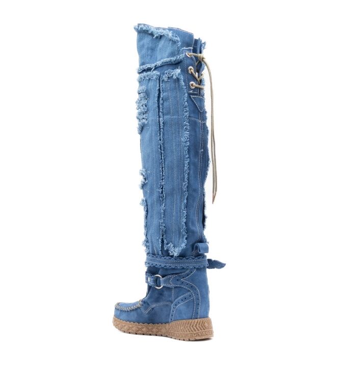 El Vaquero Laarzen in Blauw Denim online kopen.