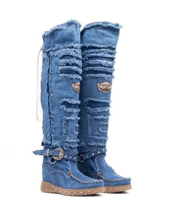 El Vaquero Laarzen in Blauw Denim online kopen.
