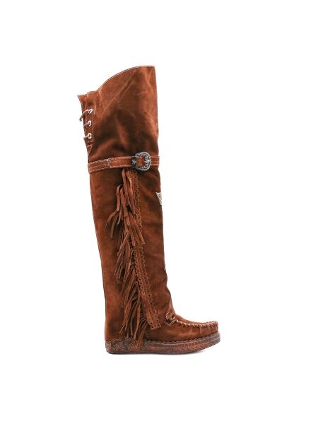 El vaquero Dames overkneelaarzen bruin
