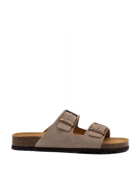 Scholl Heren slippers rubberzolen beige