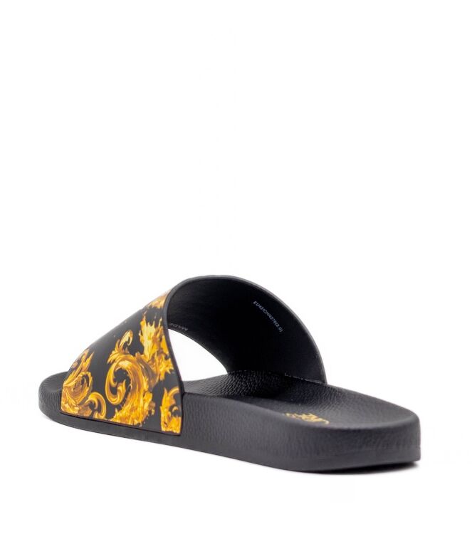 Versace Jeans Versace Jeans heren slipper zwart goud Zwart Goud Versace Jeans Couture Heren Slippers in Zwart online kopen