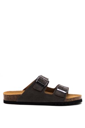Scholl heren slippers grijs suede