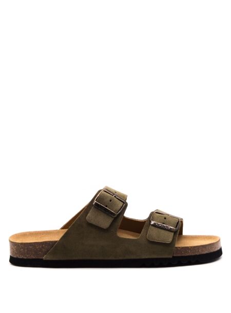 Scholl Heren slippers groen suede