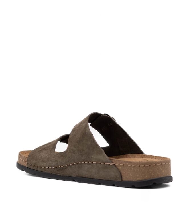 Scholl Scholl heren slippers ribberzool groen Khaki Scholl Heren Slippers in Donker Groen online kopen