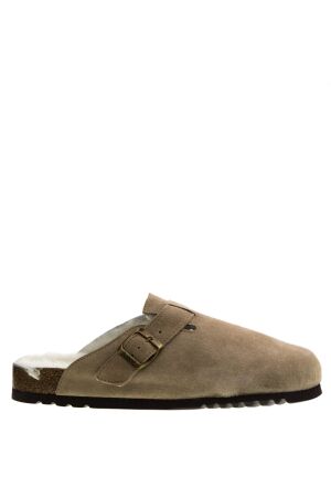 Scholl heren muilen gevoerd beige