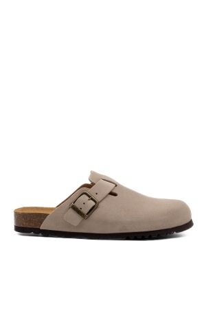 Scholl heren slippers rubberzolen beige