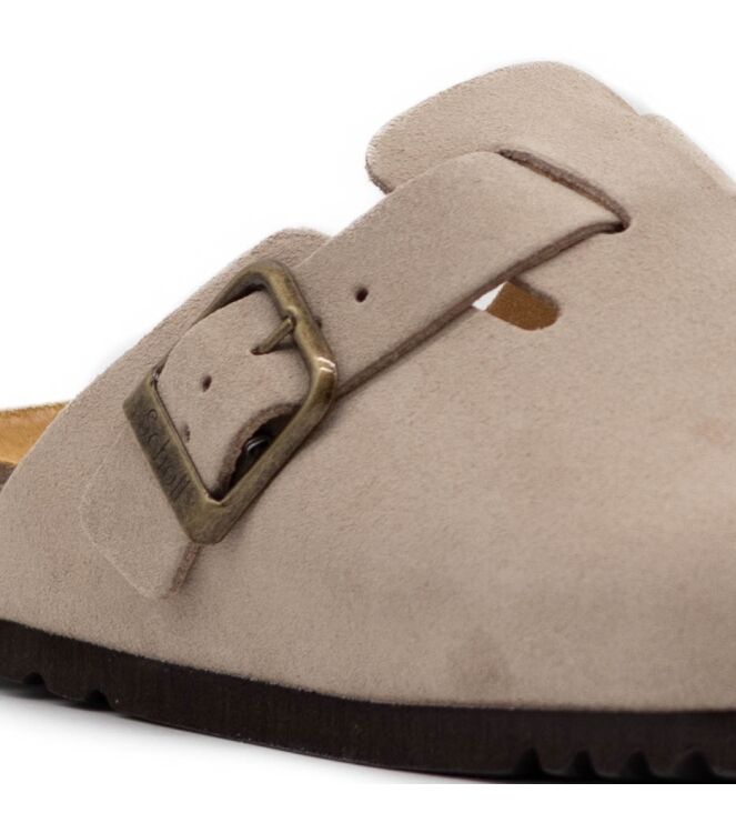 Scholl Scholl heren slippers rubberzolen beige Dark Beige Scholl Heren Muilen in Beige online kopen.