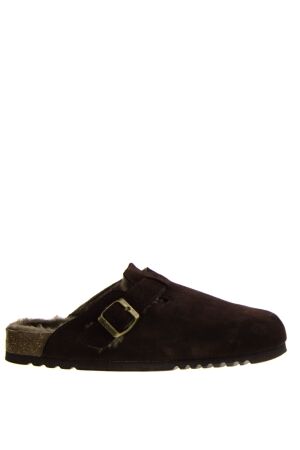 Scholl heren muilen gevoerd bruin suede