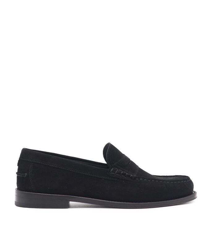 Greve Greve heren loafers zwart suede Nero Suede Greve Heren Instappers in Zwart online kopen