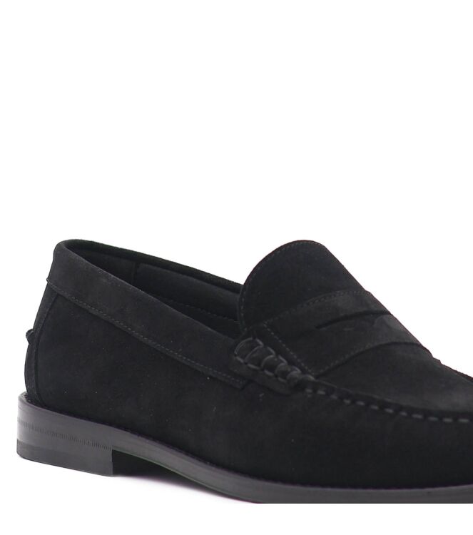 Greve Greve heren loafers zwart suede Nero Suede Greve Heren Instappers in Zwart online kopen