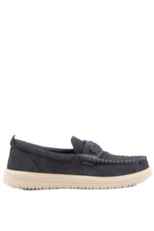 HeyDude heren loafers donker grijs suede
