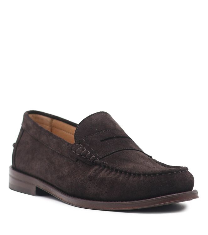 Greve Greve heren loafers donker bruin suede Africa Suede Greve Heren Instappers in Bruin online kopen