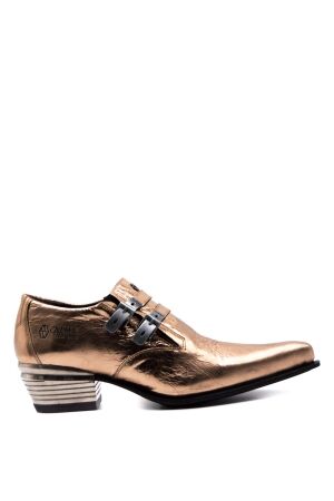 new rock New Rock Loafers Brown Bronze for Men
