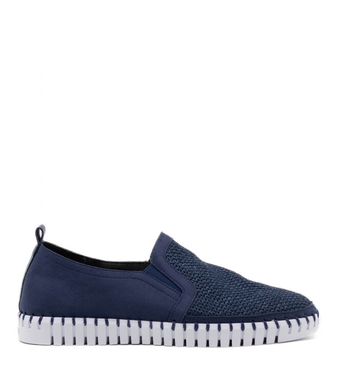 Ilse Jacobsen Ilse Jacobsen heren slip-on rubberzolen blauw Ensign Bleu Ilse Jacobsen Heren slip-ons- schoenen in Blauw online kopen