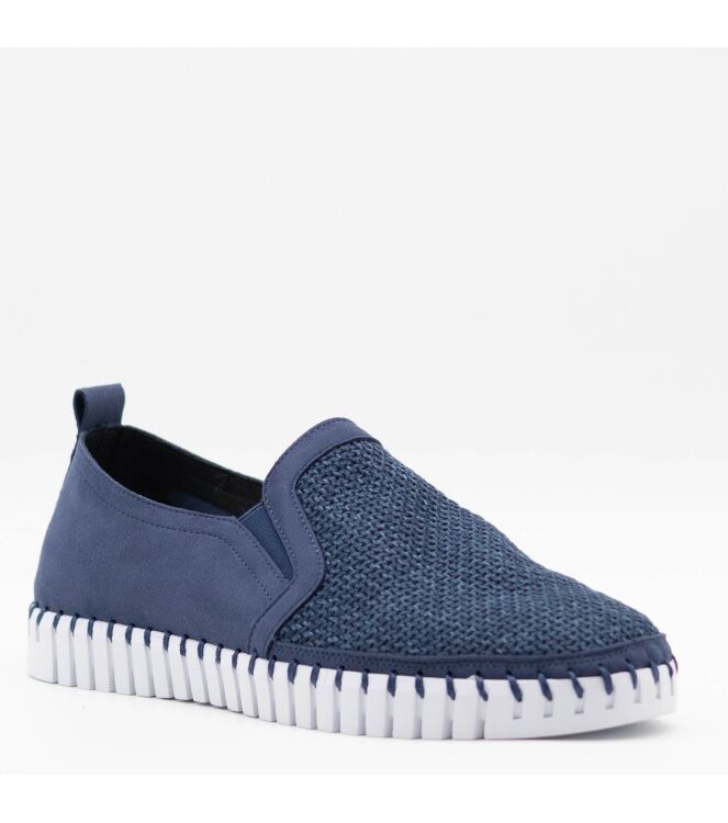 Ilse Jacobsen Ilse Jacobsen heren slip-on rubberzolen blauw Ensign Bleu Ilse Jacobsen Heren slip-ons- schoenen in Blauw online kopen