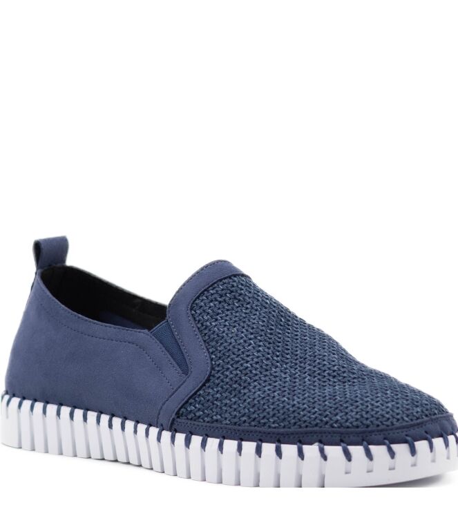 Ilse Jacobsen Ilse Jacobsen heren slip-on rubberzolen blauw Ensign Bleu Ilse Jacobsen Heren slip-ons- schoenen in Blauw online kopen