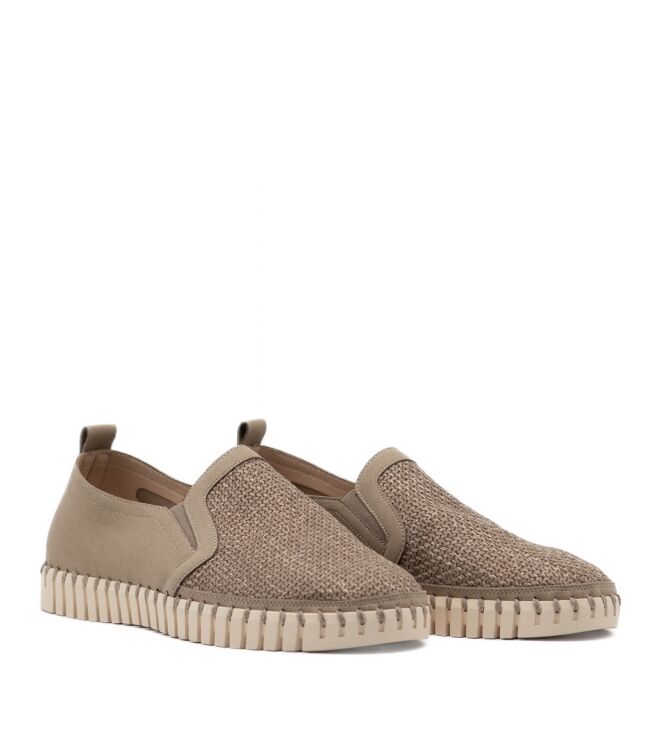 Ilse Jacobsen Ilse Jacobsen heren slip-ons rubberzool beige Coriander Pearled Ivory Ilse Jacobsen Heren Instapper in Taupe online kopen