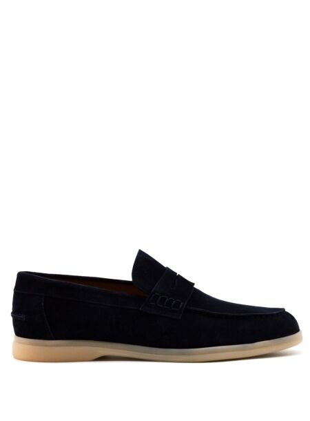 Rossano bisconti Heren mocassins blauw suede