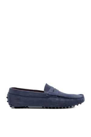 Belang heren mocassins blauw suede