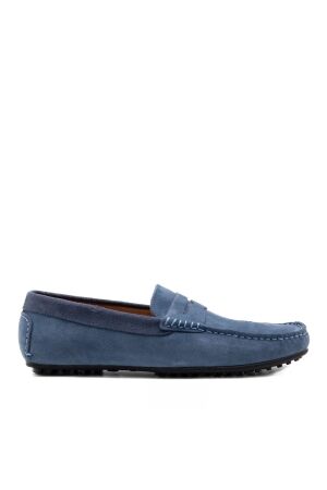 Belang heren mocassins blauw suede