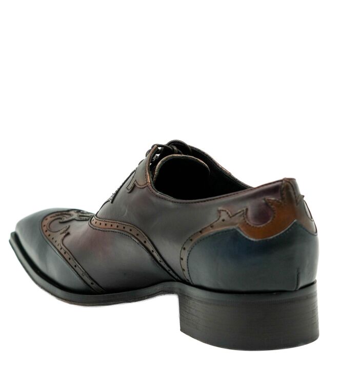 Jo Ghost Jo Ghost heren veterschoenen blauw bruin Parma Col Blu Jo Ghost Heren Nette Schoenen in Blauw online kopen