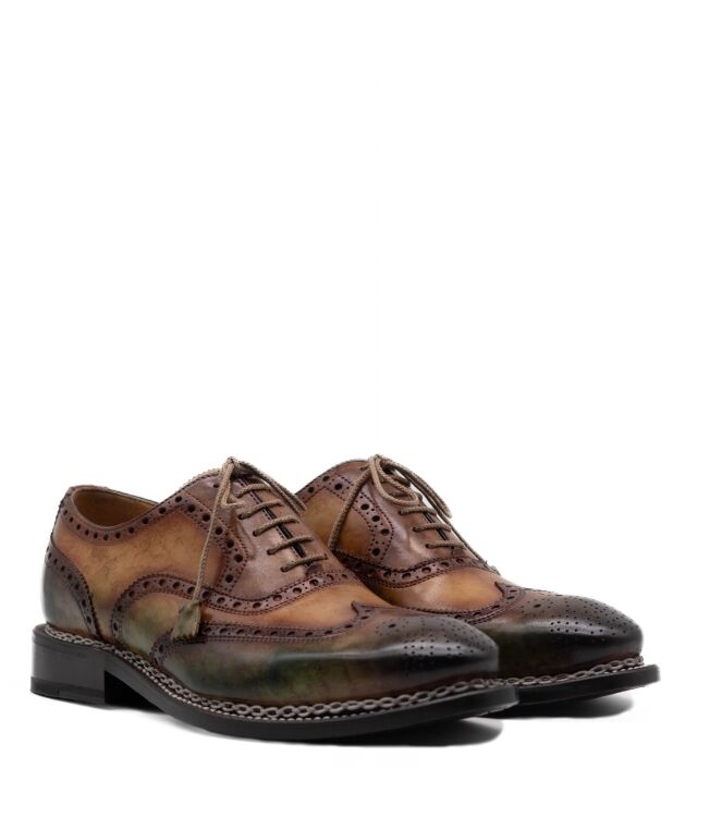 Harris Harris heren veterschoenen bruin groen Lana Rifin Cacao Legno Harris Nette Herenschoenen in Bruin online kopen