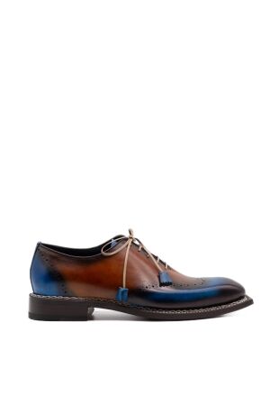 harris heren veterschoenen cognac blauw