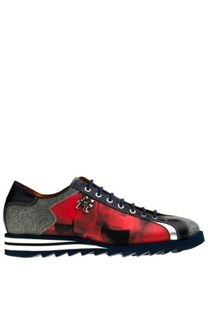 Harris heren veterschoenen rood combi