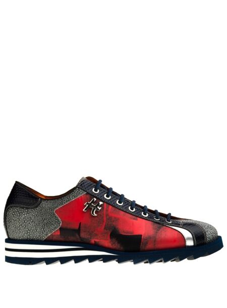 Harris Heren veterschoenen rood combi