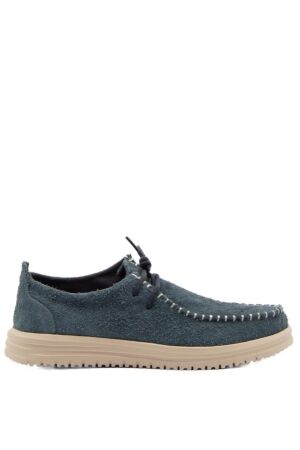 HeyDude heren veterschoenen blauw suede