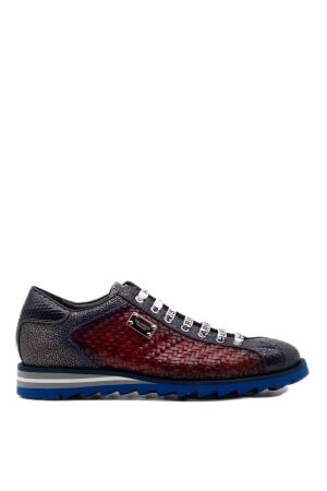 Harris heren veterschoenen blauw rood