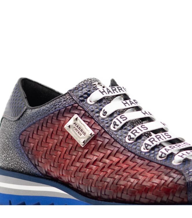 harris harris heren veterschoenen blauw rood Shade Razza Bianco Rosso harris  Heren Veterschoenen Blauw Rood