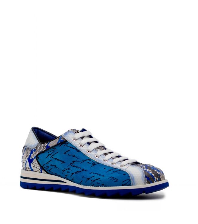 harris harris heren veterschoen blauw combi Pitone Roccia Splash Blu harris Heren Veterschoen Blauw Combi