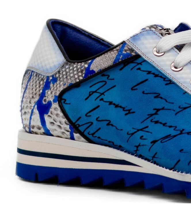 harris harris heren veterschoen blauw combi Pitone Roccia Splash Blu harris Heren Veterschoen Blauw Combi