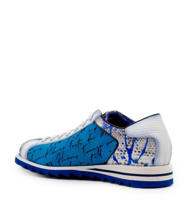 harris harris heren veterschoen blauw combi Pitone Roccia Splash Blu harris Heren Veterschoen Blauw Combi
