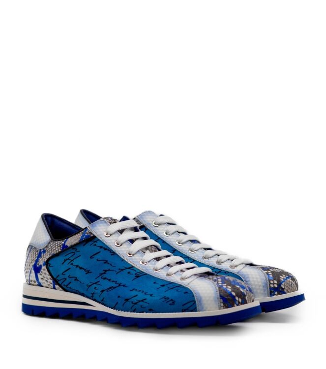 harris harris heren veterschoen blauw combi Pitone Roccia Splash Blu harris Heren Veterschoen Blauw Combi
