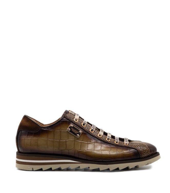 Harris Harris heren veterschoenen bruin Cocco26 Ivory Sfum Wood Harris Heren Nette Schoenen in Bruin Combi online kopen