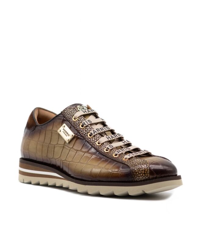 Harris Harris heren veterschoenen bruin Cocco26 Ivory Sfum Wood Harris Heren Nette Schoenen in Bruin Combi online kopen