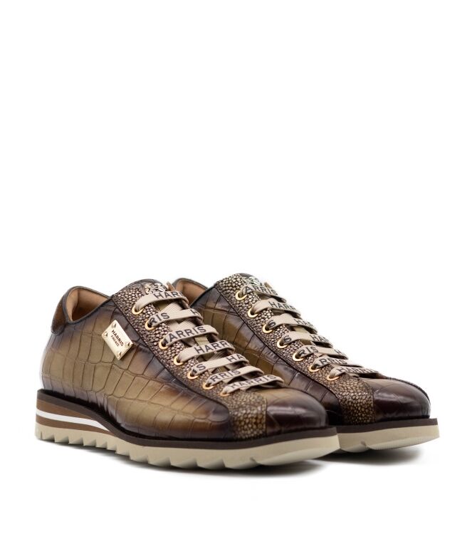 Harris Harris heren veterschoenen bruin Cocco26 Ivory Sfum Wood Harris Heren Nette Schoenen in Bruin Combi online kopen