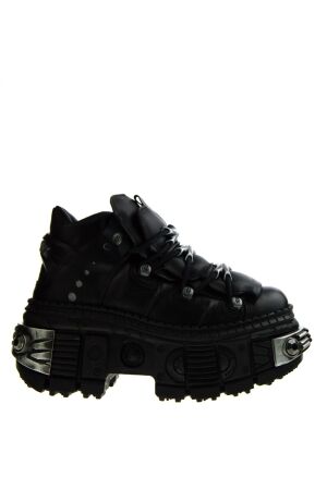 New Rock heren veterboots plateau zwart