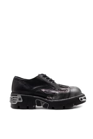 New Rock heren veterschoen plateau zwart