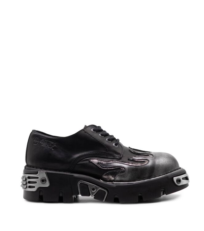 New Rock New Rock heren veterschoen plateau zwart Plane Crust Negro (ijzer) New Rock Heren Hoge Veterschoenen in Zwart online kopen