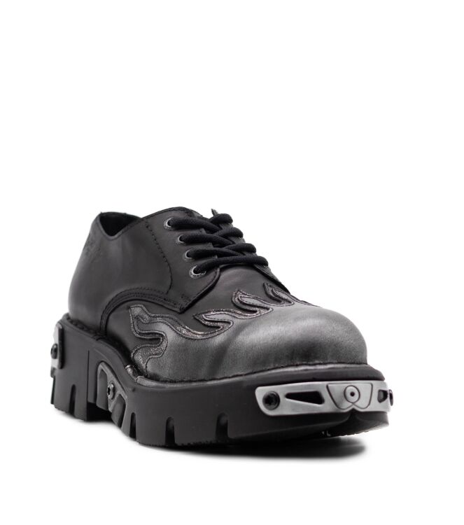 New Rock New Rock heren veterschoen plateau zwart Plane Crust Negro (ijzer) New Rock Heren Hoge Veterschoenen in Zwart online kopen