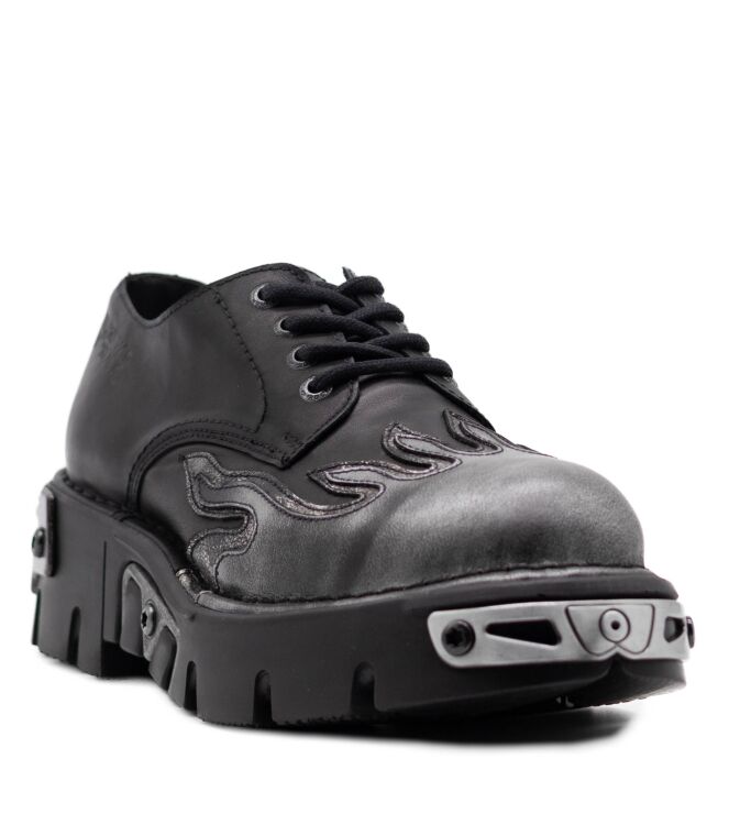 New Rock New Rock heren veterschoen plateau zwart Plane Crust Negro (ijzer) New Rock Heren Hoge Veterschoenen in Zwart online kopen